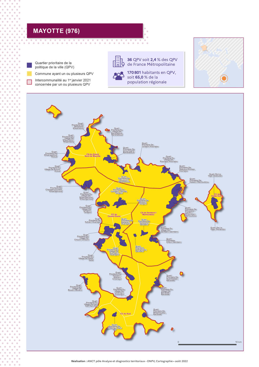 ANCT Cartothèque Mayotte (976) atlas des quartiers prioritaires